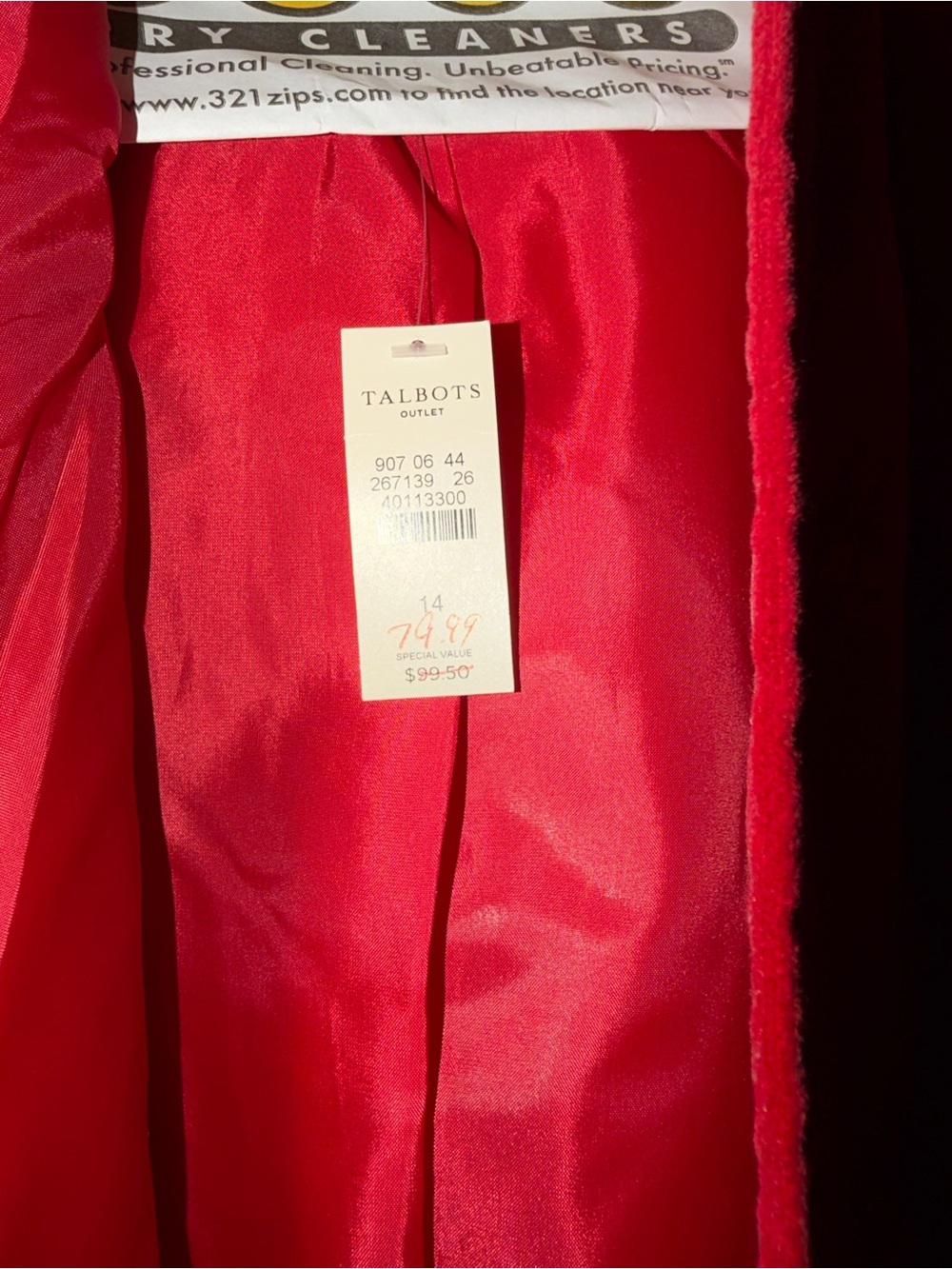 Talbots Red Suede Button-Front Jacket - Picture 2 of 4